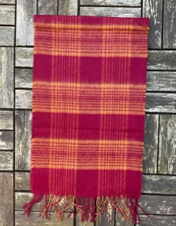 Outlet Sweater Shop 100% Cashmere Scarf Red Yellow