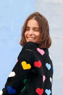 Clearance Sweater Shop 100% Fine Merino Wool Love Sweater Multicolour