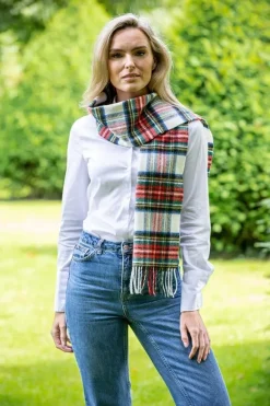 Discount Sweater Shop 100% Lambswool White Stewart Tartan