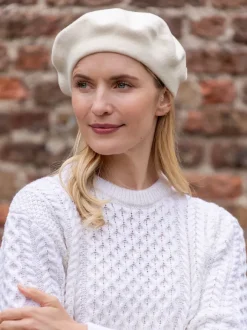 New Sweater Shop 100% Merino Wool Beret Cream