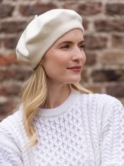 New Sweater Shop 100% Merino Wool Beret Cream