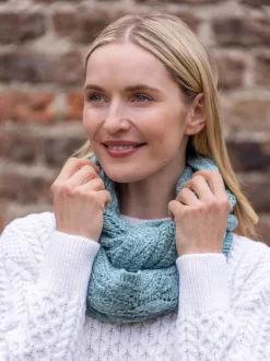 New Sweater Shop 100% Merino Wool Infinity Scarf Aqua