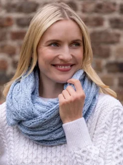 Online Sweater Shop 100% Merino Wool Infinity Scarf Sky Blue