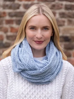 Online Sweater Shop 100% Merino Wool Infinity Scarf Sky Blue