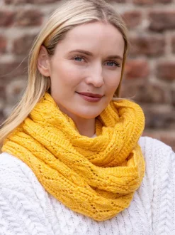Fashion Sweater Shop 100% Merino Wool Infinity Scarf Yellow