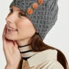 Fashion Sweater Shop Aran Hat with Pom Pom - Charcoal