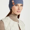 Discount Sweater Shop Aran Hat with Pom Pom - Denim