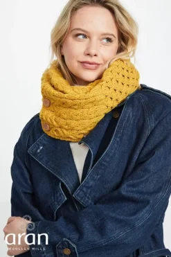 New Sweater Shop Aran Infinity Snood Yellow