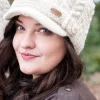 Hot Sweater Shop Aran Peak Cable Hat Natural White
