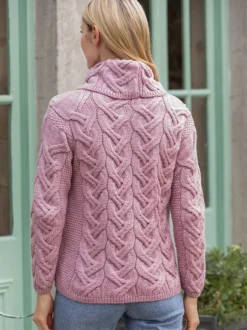 Sale Sweater Shop Aran Super Soft Aran Chunky Sweater Pink