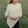 Clearance Sweater Shop Aran Super Soft Poncho Natural