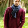 Best Sweater Shop Cable Knit Unisex Scarf Denim Marl - 100% Merino Wool