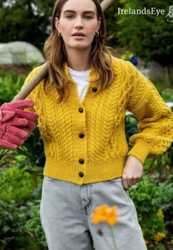 Fashion Sweater Shop Clover Cropped Cardigan Sunflower