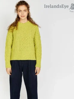 Online Sweater Shop Diamond Crew Neck Sweater Chartreuse