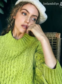 Online Sweater Shop Diamond Crew Neck Sweater Chartreuse