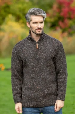 Sale Sweater Shop Donegal Wool Half Zip Sweater - Graphite