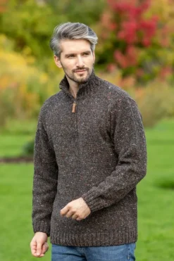 Sale Sweater Shop Donegal Wool Half Zip Sweater - Graphite