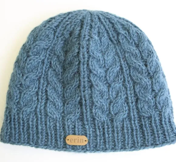 New Sweater Shop Erin Cable Knit Hat Blue
