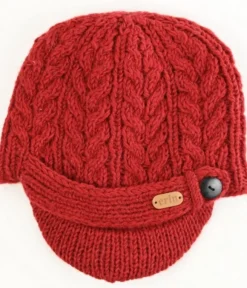 Clearance Sweater Shop Erin Peak Cable Knit Hat Red