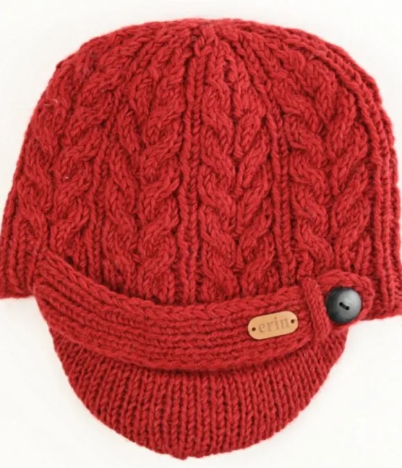 Clearance Sweater Shop Erin Peak Cable Knit Hat Red