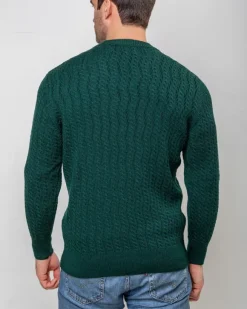 Hot Sweater Shop Extra Fine Merino Wool v Neck Sweater Forest Green