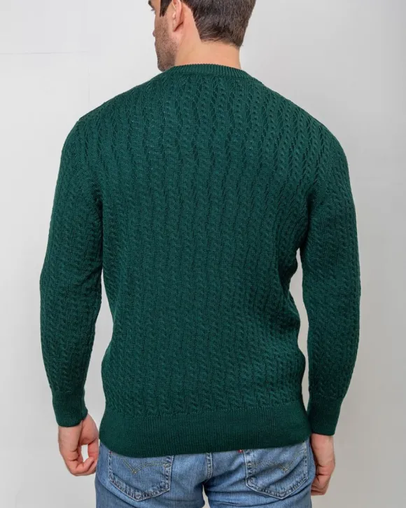 Hot Sweater Shop Extra Fine Merino Wool v Neck Sweater Forest Green