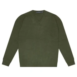 Clearance Sweater Shop Extra Fine V Neck Sweater Green