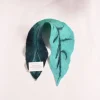 Outlet Sweater Shop Felt Wool Leaf Scarf Blue