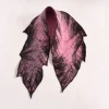 Hot Sweater Shop Felt Wool Leaf Scarf Pink/Black