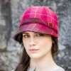 New Sweater Shop Flapper Cap Pink Check - colour no. 223A One Size