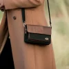Outlet Sweater Shop Green Tweed Herringbone and Leather Irish Mini Handbag R709