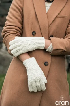 Online Sweater Shop Handknit Aran Wool Gloves Unisex