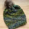 New Sweater Shop Handmade in Ireland - Supersoft Hat with pom pom - green mix