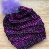 New Sweater Shop Handmade in Ireland - Super Soft hat with pom pom- Purple