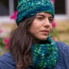 Sale Sweater Shop Handmade in Ireland - Supersoft Hat with snood set - Teal