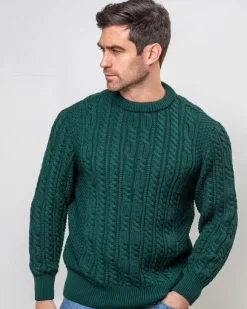 Clearance Sweater Shop Heavyweight Extra Fine Merino Wool Sweater Forest Green