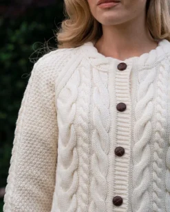 Online Sweater Shop Irish Aran Cardigan Natural