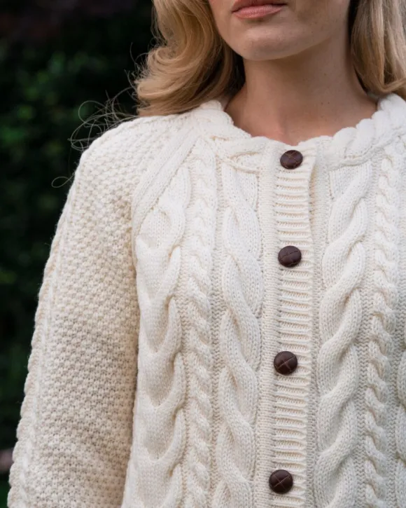 Online Sweater Shop Irish Aran Cardigan Natural