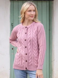 Outlet Sweater Shop Irish aran Cardigan Rose