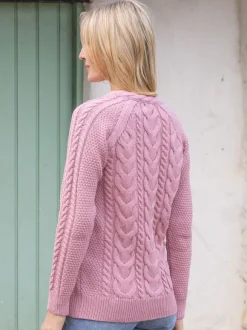 Outlet Sweater Shop Irish aran Cardigan Rose