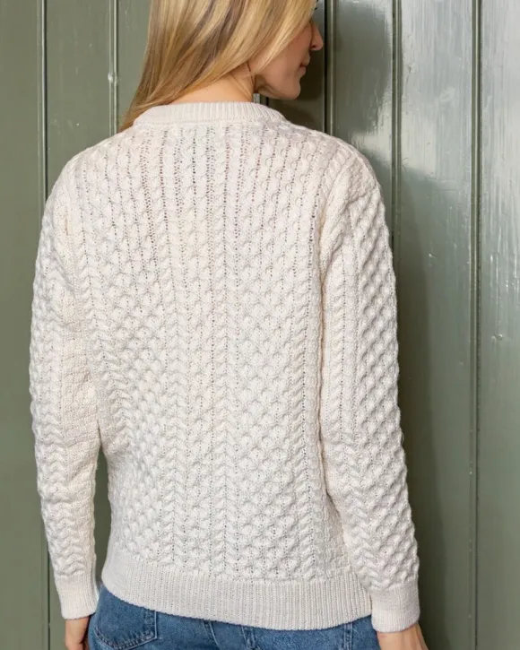 Sale Sweater Shop Irish Aran Lumber Cardigan Natural