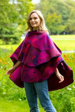 Discount Sweater Shop Irish Celtic Design Shawl - Fuchsia