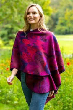 Discount Sweater Shop Irish Celtic Design Shawl - Fuchsia