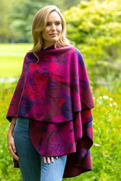 Discount Sweater Shop Irish Celtic Design Shawl - Fuchsia