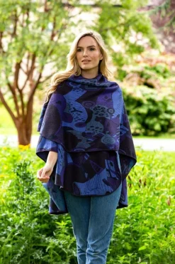 Best Sweater Shop Irish Celtic Design Shawl - Purple