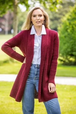 Best Sweater Shop Kilcool Textured Coatigan Claret