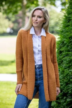 Outlet Sweater Shop Kilcoole Textured Coatigan Golden Ochre
