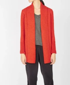 Discount Sweater Shop Kilcoole Textured Coatigan Orange