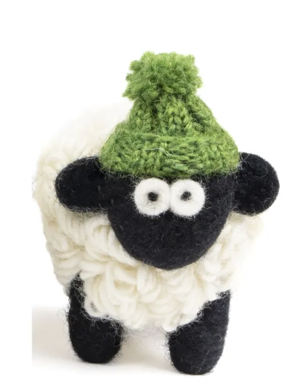 Best Sweater Shop Knitted Sheep with Bobble Hat Green - Large