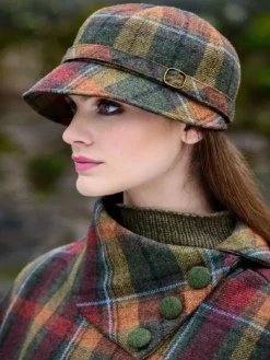 Hot Sweater Shop Ladies Flapper Cap Brown Yellow Red 321
